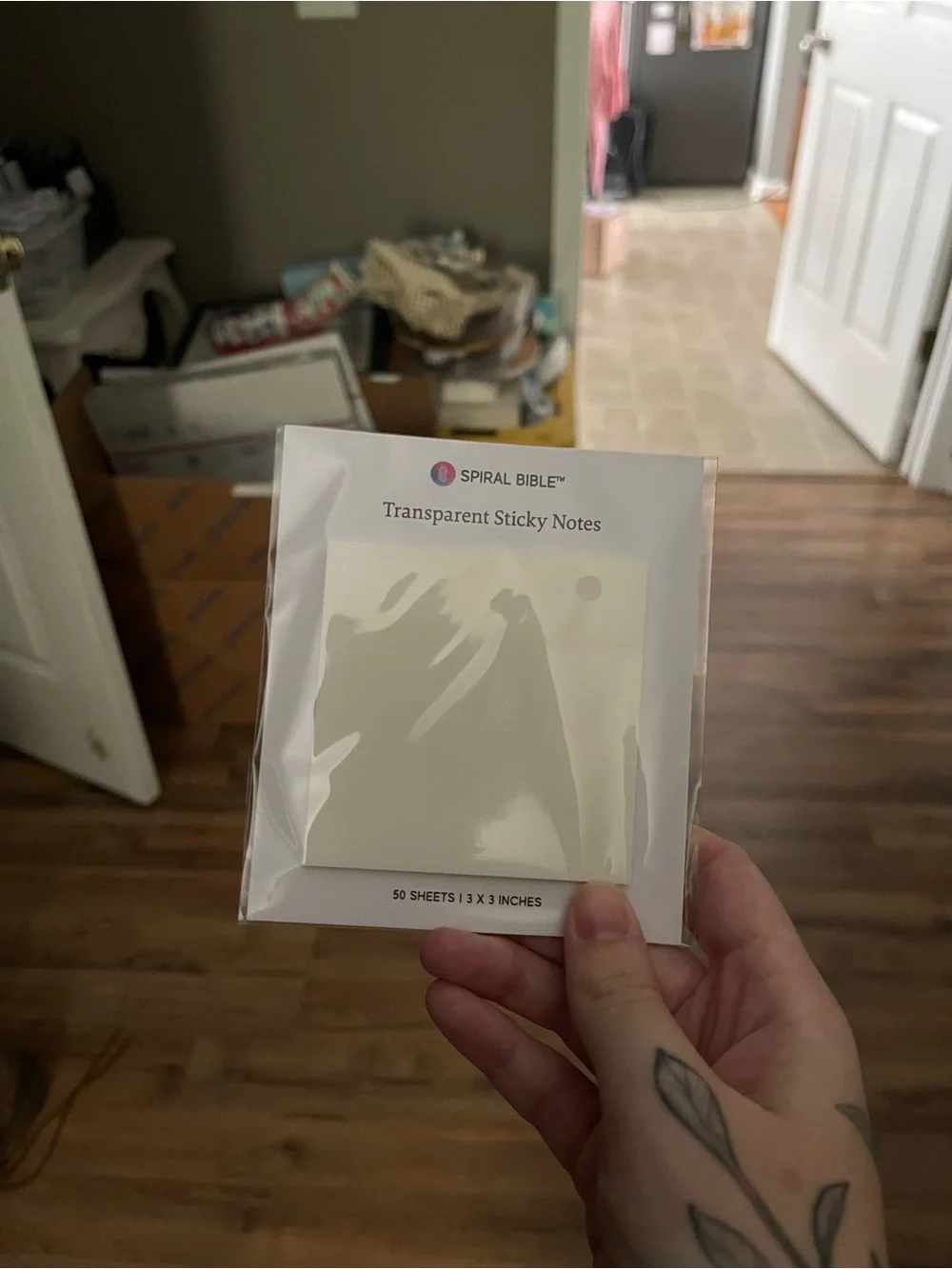 Spiral Bible Transparent Sticky Notes - Clear/Off-White